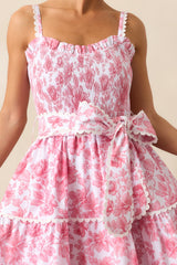 Darcy La France Dianthus Pink Floral Cotton Maxi Dress