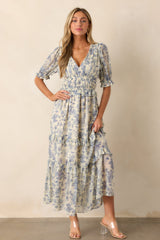 Midnight Train Blue Floral Maxi Dress
