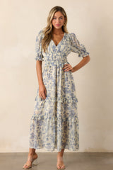 Midnight Train Blue Floral Maxi Dress