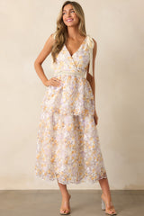Time For Tea Apricot Floral Maxi Dress