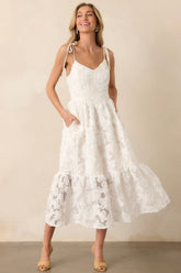 World of Possibilities Ivory Floral Lace Maxi Dress