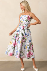 Colette Dream Garden Floral Cotton Belted Midi Dress