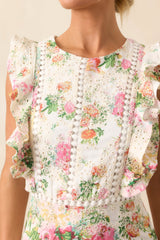 Where The Night Takes Us Ivory Floral Cotton Mini Dress