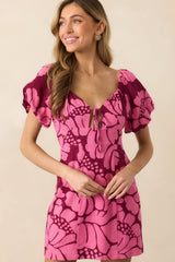 MINKPINK Persephone Berry Floral Mini Dress