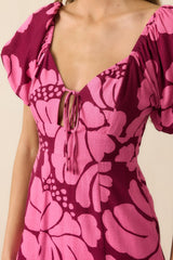 MINKPINK Persephone Berry Floral Mini Dress