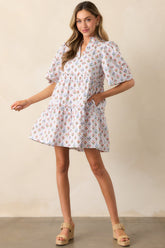 Hold Onto Hope Light Blue Floral Cotton Mini Dress