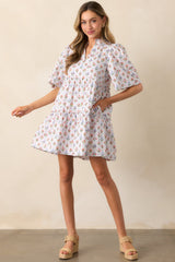 Hold Onto Hope Light Blue Floral Cotton Mini Dress