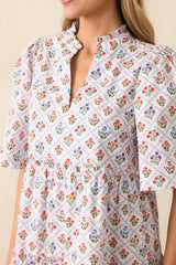 Hold Onto Hope Light Blue Floral Cotton Mini Dress