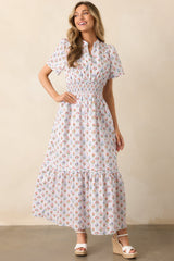 A Thousand Tomorrows Light Blue Floral Cotton Maxi Dress