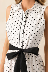 Where We Left Off White Cotton Polka Dot Maxi Shirt Dress