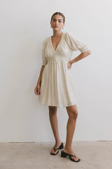 Lorna Mini Dress in Natural - FINAL SALE