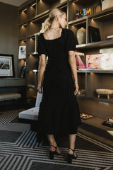 Miley Bubble Texture Dress in Black - FINAL SALE