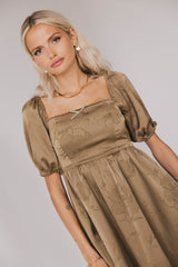 Alexis Satin Mini Dress in Olive - FINAL SALE