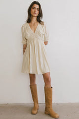 Lorna Mini Dress in Natural - FINAL SALE