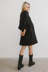 Serendipity Embroidered Midi Dress in Black - FINAL SALE