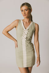 Jaclyn Fitted Mini Dress in Sage