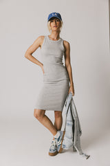 Daphne Midi Dress in Heather Grey - FINAL SALE