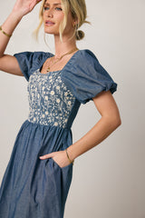 Tesalina Denim Midi Dress - FINAL SALE