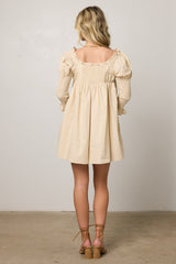 Nolan Babydoll Dress in Beige - FINAL SALE