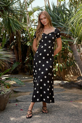 Marlow Polka Dot Maxi Dress In Black