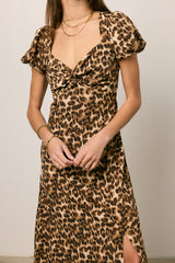 Meradith Leopard Print Midi Dress - FINAL SALE