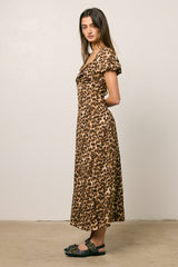 Meradith Leopard Print Midi Dress - FINAL SALE