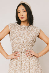 Heather Floral Maxi Dress in Brown