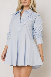 Juliet Collared Mini Dress in Blue - FINAL SALE