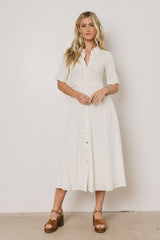 Nicole Smocked Maxi Dress in Cream