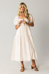 Kelsie Floral Midi Dress in Pink