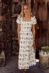 Jayce Embroidered Floral Maxi Dress
