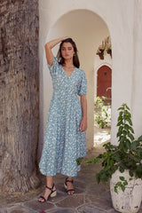 Sandra Button Front Maxi Dress