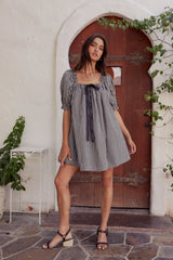 Cody Gingham Mini Dress in Black