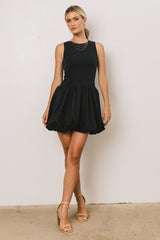 Nila Bubble Mini Dress in Navy