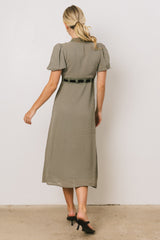 Selah Lace Trim Midi Dress in Sage