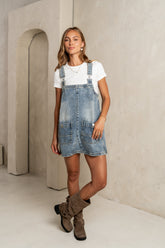 Koa Denim Mini Dress in Light Wash