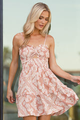 In The Best Way Rose Pink Floral Gingham Smocked Mini Dress