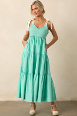 The Felicity Mint Green Cotton Midi Dress