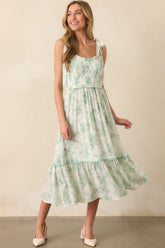 Happy Looks Good On You Light Green Toile Midi Dress