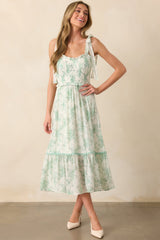 Happy Looks Good On You Light Green Toile Midi Dress