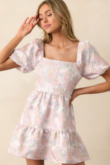 Once Upon A Time Lavender Floral Jacquard Mini Dress