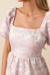 Once Upon A Time Lavender Floral Jacquard Mini Dress