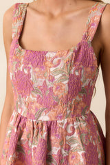 Anything Is Possible Mauve Floral Jacquard Maxi Dress