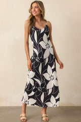 Z Supply Black Floral Cecily Madero Maxi Dress