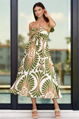 Notes From The Coast Abstract Print Midi Dress