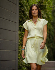 Alex Gauze Dress: Light Limeade