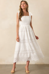 Forever And A Day White Cotton Embroidered Eyelet Maxi Dress
