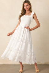 Forever And A Day White Cotton Embroidered Eyelet Maxi Dress