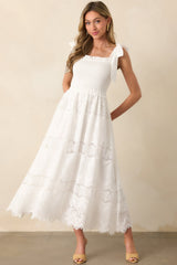 Forever And A Day White Cotton Embroidered Eyelet Maxi Dress