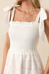 Forever And A Day White Cotton Embroidered Eyelet Maxi Dress